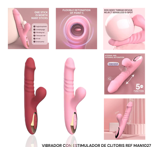 VIBRADOR CON ESTIMULADOR DE CLITORIS