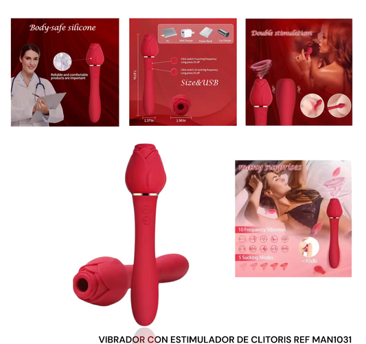 VIBRADOR CON ESTIMULADOR DE CLITORIS