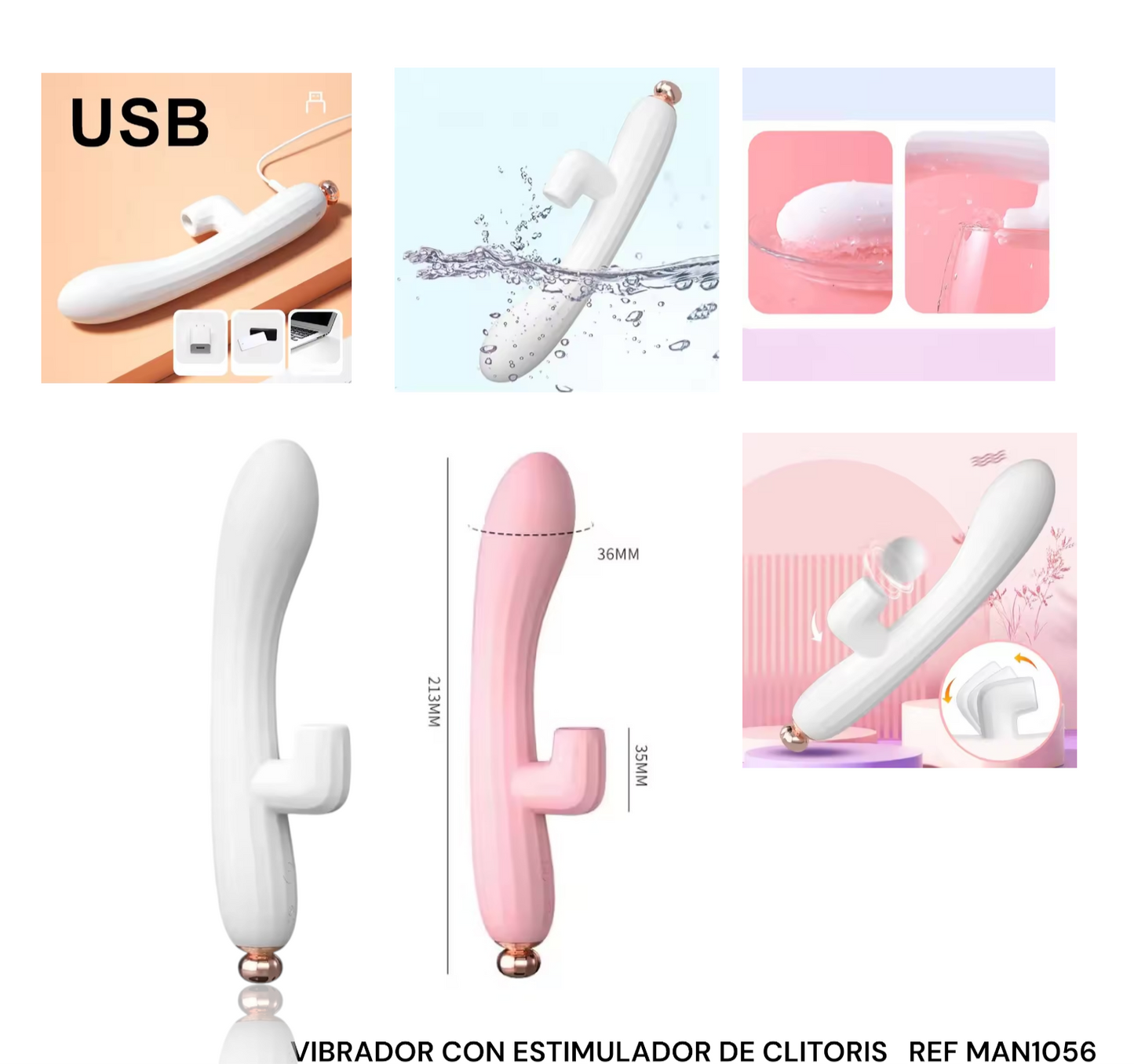 VIBRADOR CON ESTIMULADOR DE CLITORIS