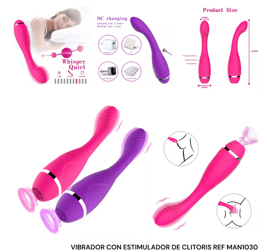 VIBRADOR CON ESTIMULADOR DE CLITORIS