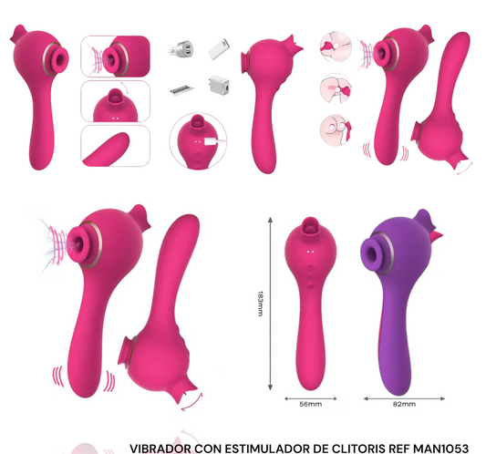 VIBRADOR CON ESTIMULADOR DE CLITORIS