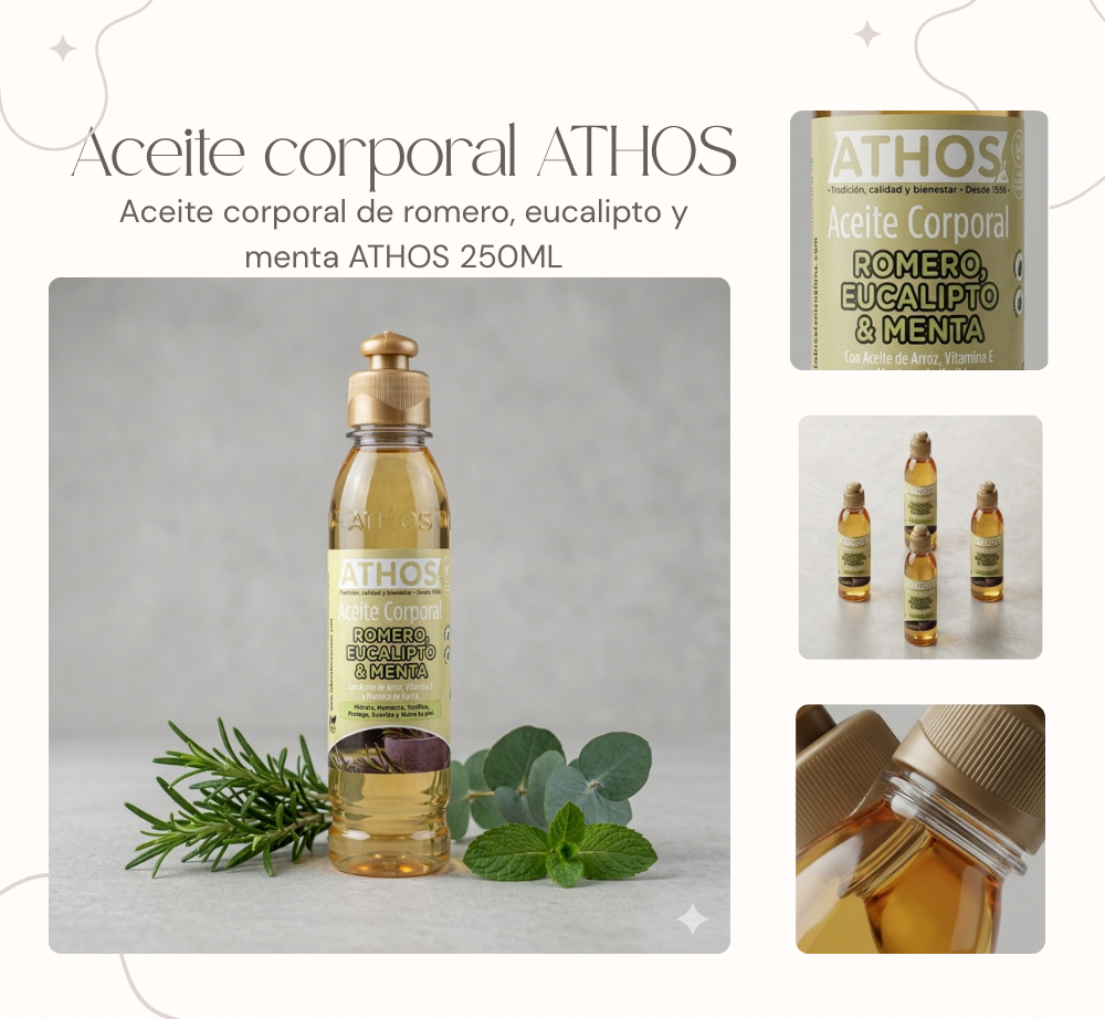 ACEITE CORPORAL 250ML ATHOS DE ROMERO, EUCALIPTO Y MENTA
