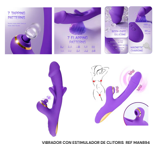 VIBRADOR CON ESTIMULADOR DE CLITORIS