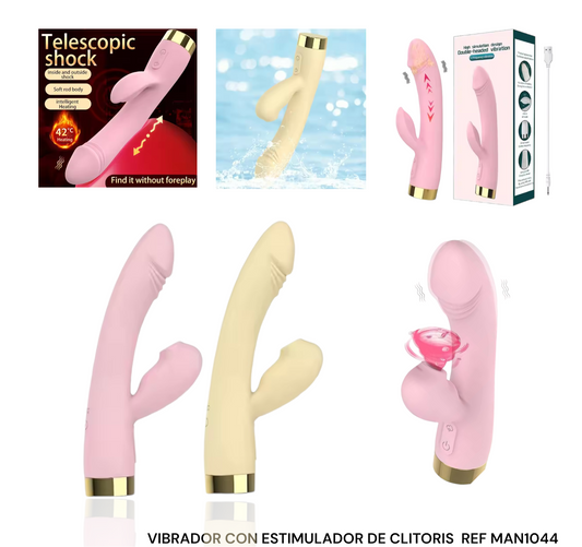 VIBRADOR CON ESTIMULADOR DE CLITORIS