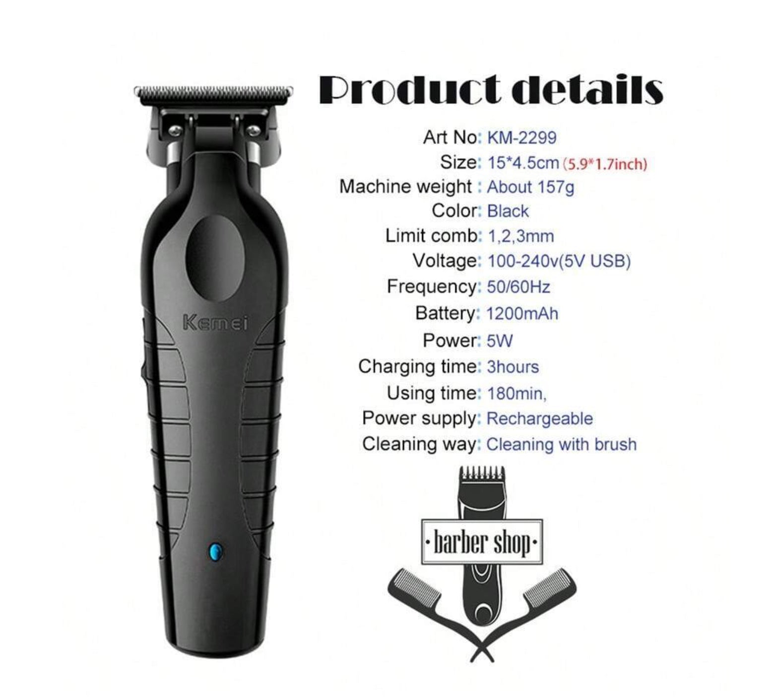MAQUINA TRIMMER  KEMEI 2299