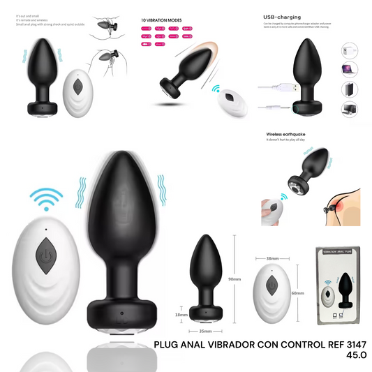 PLUG ANAL VIBRADOR CON CONTROL