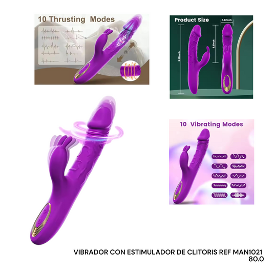 VIBRADOR CON ESTIMULADOR DE CLITORIS