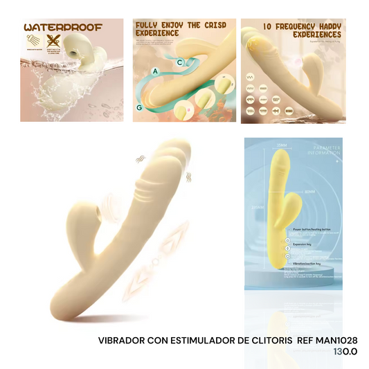 VIBRADOR CON ESTIMULADOR DE CLITORIS