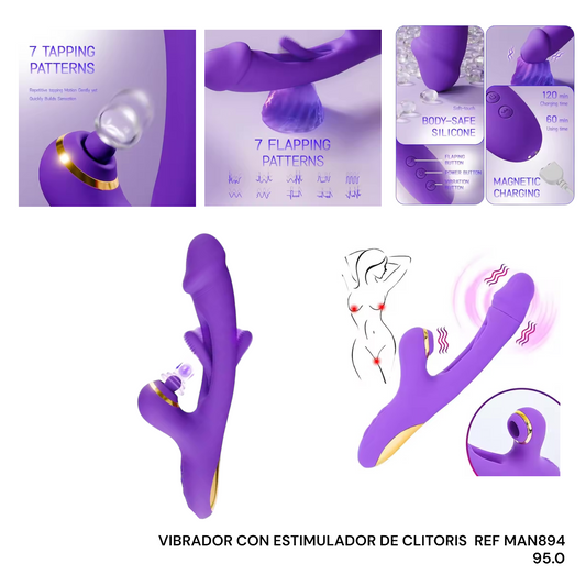 VIBRADOR CON ESTIMULADOR DE CLITORIS