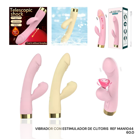 VIBRADOR CON ESTIMULADOR DE CLITORIS