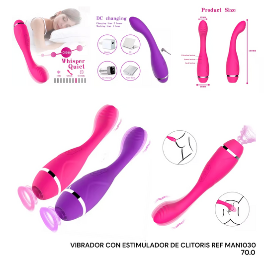 VIBRADOR CON ESTIMULADOR DE CLITORIS