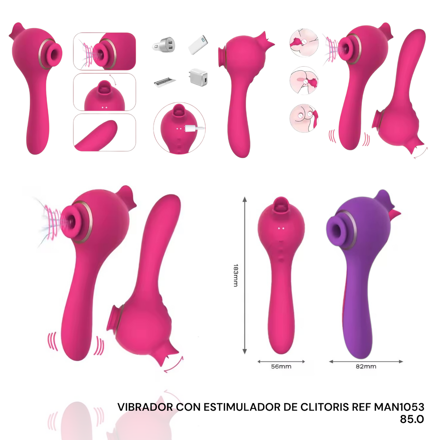 VIBRADOR CON ESTIMULADOR DE CLITORIS