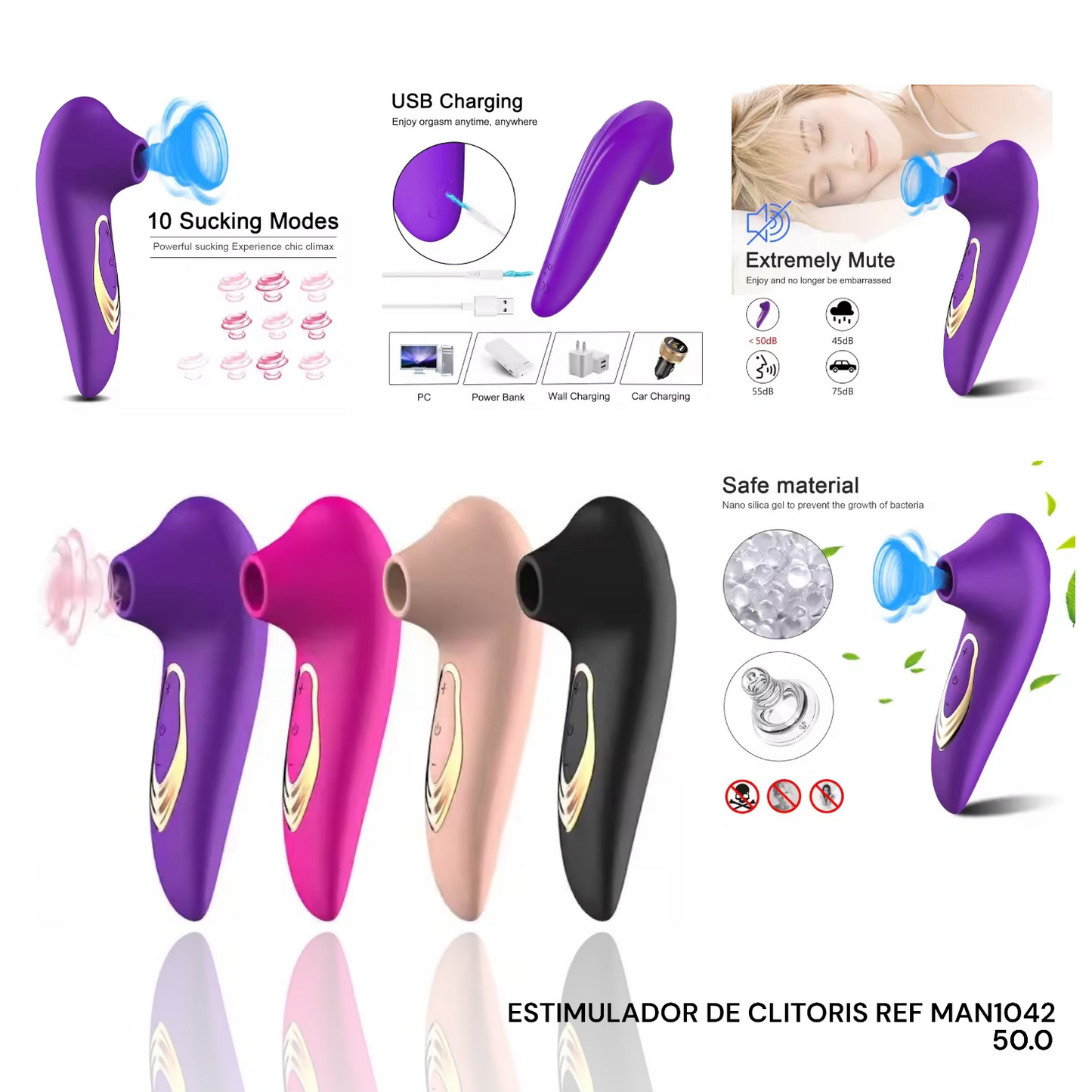 VIBRADOR CON ESTIMULADOR DE CLITORIS