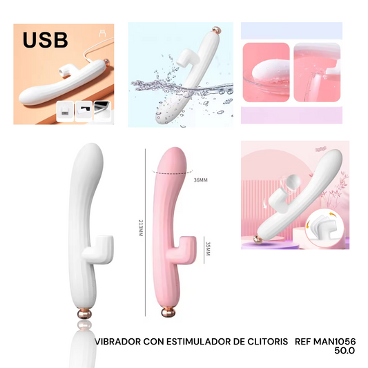 VIBRADOR CON ESTIMULADOR DE CLITORIS