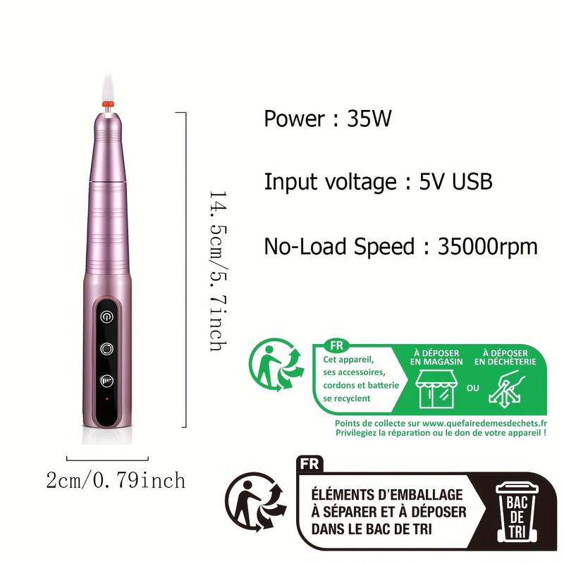 Drill pulidor inalámbrico en lápiz 35.000rpm