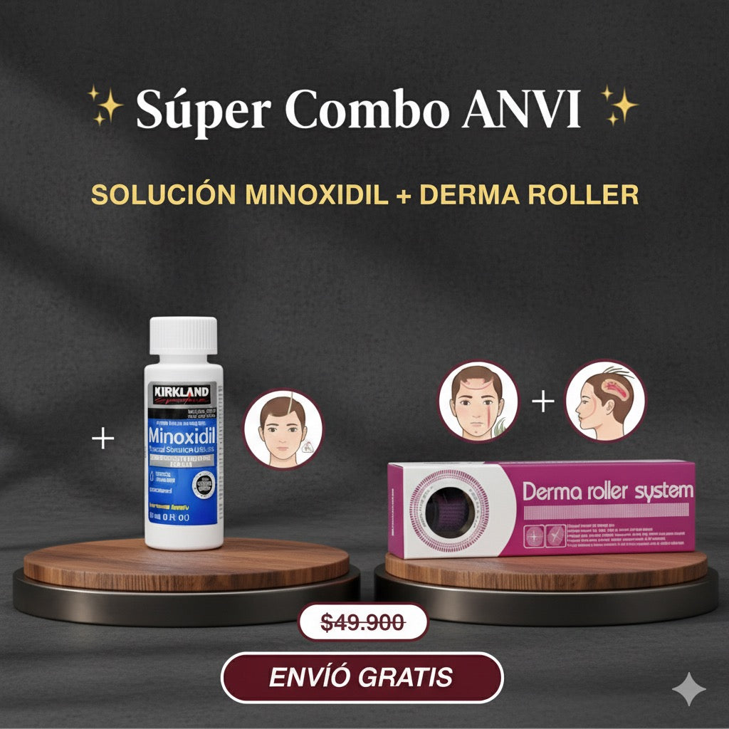COMBO MINOXIDIL + DERMA ROLLER (Envío Gratis)