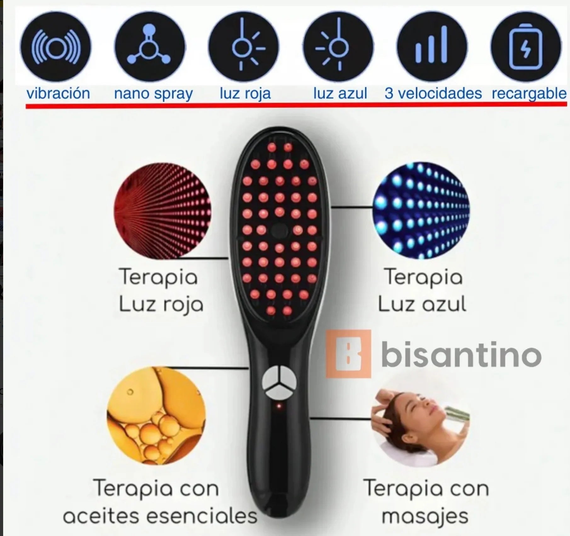 COMBO ACEITE CAPILAR  + CEPILLO TERAPIA CAPILAR (Envío Gratis)