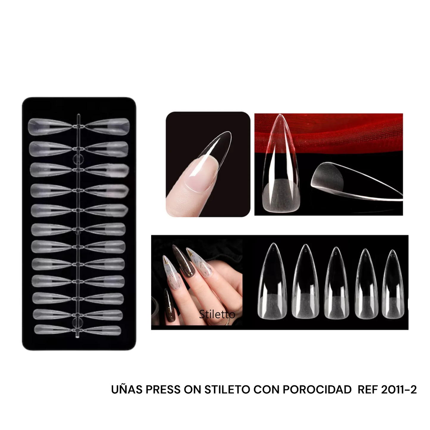 UÑAS PRESS ON STILETO CON POROCIDAD