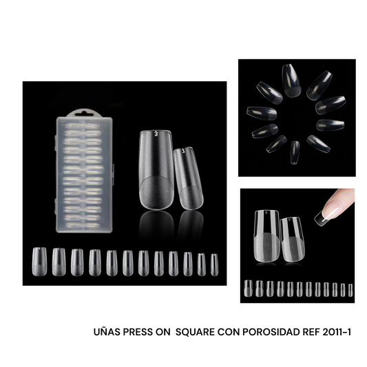 UÑAS PRESS ON SQUARE CON POROCIDAD